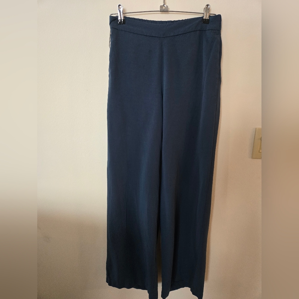 Old Navy Playa Wide Leg Pants In Dark Teal 100% Rayon